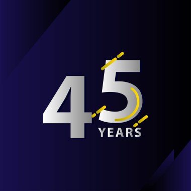 45. Yıldönümü Kutlama Vektör Şablonu Tasarım İllüstrasyonu