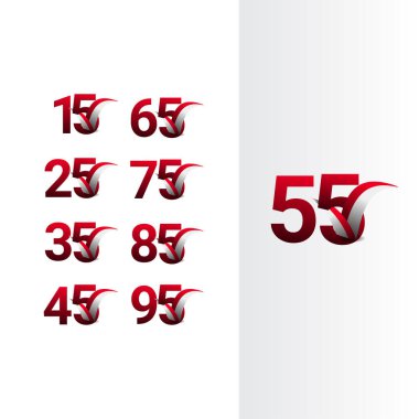 55. Yıldönümü Kutlama Vektör Şablonu Tasarım İllüstrasyonu
