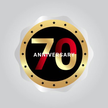 70. Yıldönümü Kutlama Vektör Şablonu Tasarım İllüstrasyonu