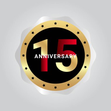 15. Yıl Kutlaması Vektör Şablonu Tasarım İllüstrasyonu