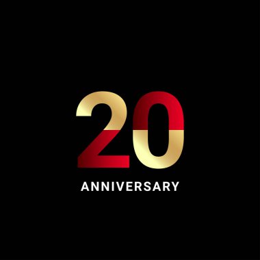 20. yıl dönümü kutlama Vektör Şablonu Tasarım İllüstrasyonu