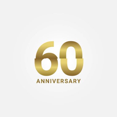 60. Yıldönümü Kutlama Vektör Şablonu Tasarım İllüstrasyonu