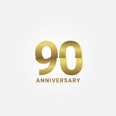 90. Yıldönümü Kutlama Vektör Şablonu Tasarım İllüstrasyonu