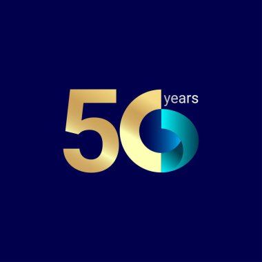 50. Yıldönümü Kutlama Vektör Şablonu Tasarım İllüstrasyonu