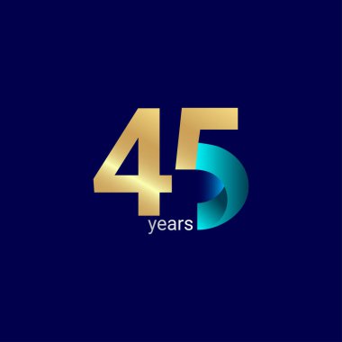 45. Yıldönümü Kutlama Vektör Şablonu Tasarım İllüstrasyonu
