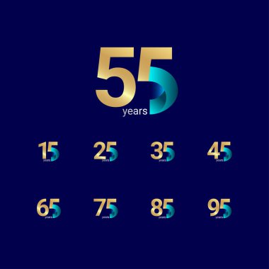 55. Yıldönümü Kutlama Vektör Şablonu Tasarım İllüstrasyonu