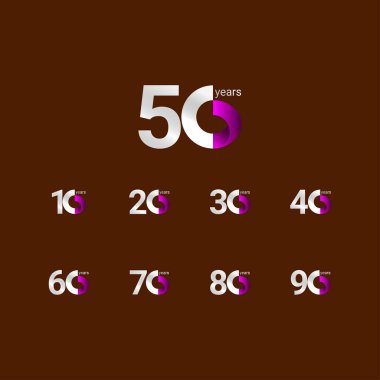 50. Yıldönümü Kutlama Vektör Şablonu Tasarım İllüstrasyonu