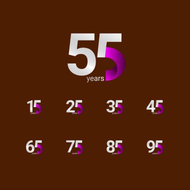 55. Yıldönümü Kutlama Vektör Şablonu Tasarım İllüstrasyonu