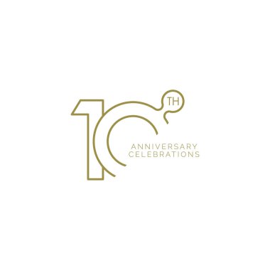 10. Yıldönümü Kutlama Şablonu Tasarım İllüstrasyonu