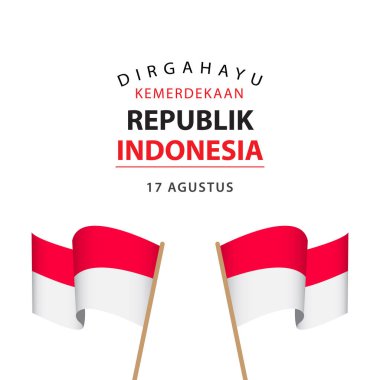 Mutlu Endonezya Bağımsızlık Günü Kutlama Şablon Tasarımı Çizimi