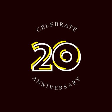 20. yıl dönümü kutlama Vektör Şablonu Tasarım İllüstrasyonu