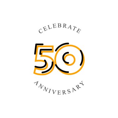 50. Yıldönümü Kutlama Vektör Şablonu Tasarım İllüstrasyonu