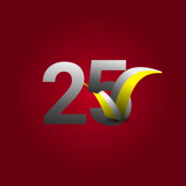 25周年記念ベクトルテンプレートデザインイラスト — ストックベクタ