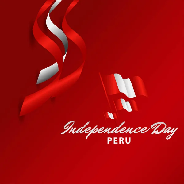 Happy Peru Independence Day Celebration Vector Template Design Illustration — Vector de stock