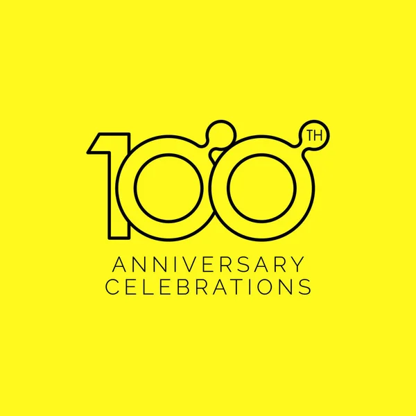 100 Aniversario Celebración Vector Plantilla Diseño Ilustración — Archivo Imágenes Vectoriales