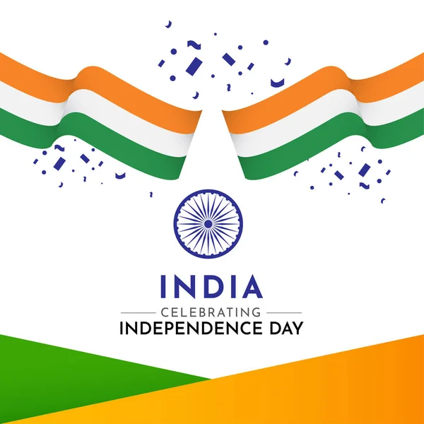 Happy India Independence Day Celebration Vector Template Design Illustration - Stok Vektor