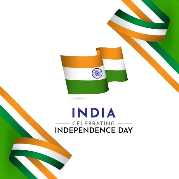 Happy India Independence Day Celebration Vector Template Design Illustrazione — Vettoriale Stock