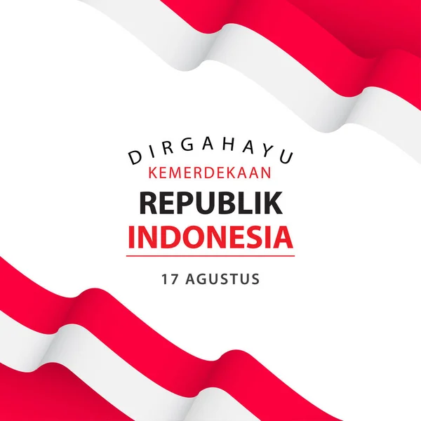 Szczęśliwego Dnia Niepodległości Indonezji Obchody Wektor Szablon Projekt Ilustracja — Wektor stockowy