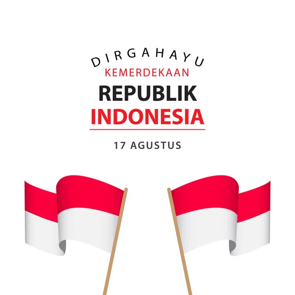 Happy Indonesia Independence Day Celebration Vector Template Design Illustration - Stok Vektor
