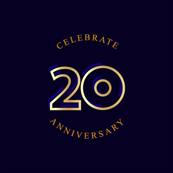 20周年記念ベクトルテンプレートデザインイラスト — ストックベクタ