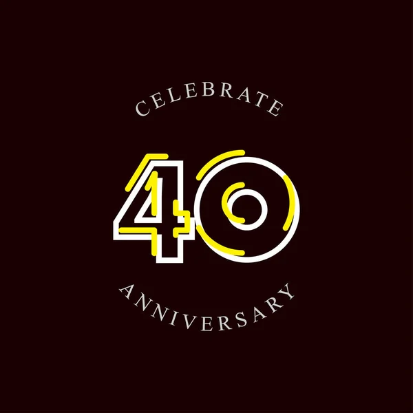 40周年庆祝活动矢量模板设计说明 — 图库矢量图片