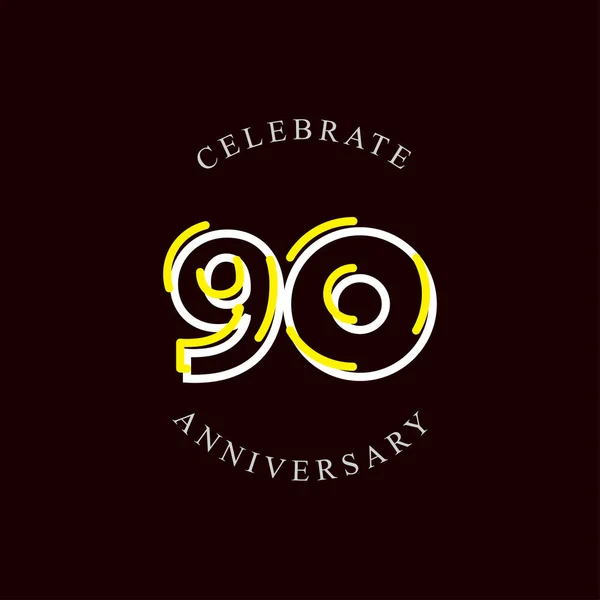 90周年庆祝活动矢量模板设计说明 — 图库矢量图片