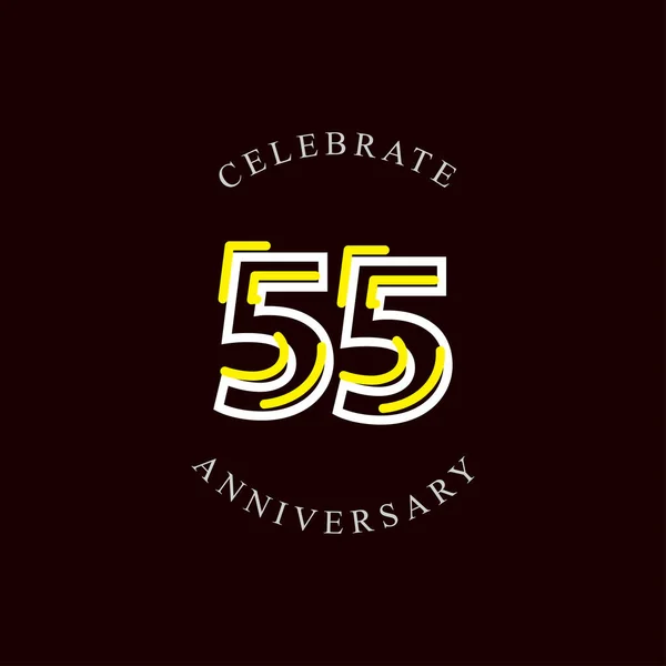 55周年記念ベクトルテンプレートデザインイラスト — ストックベクタ