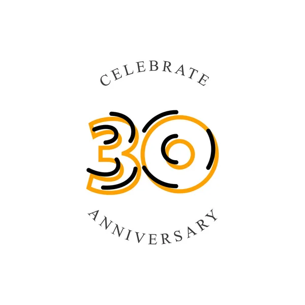 30周年記念ベクトルテンプレートデザインイラスト — ストックベクタ