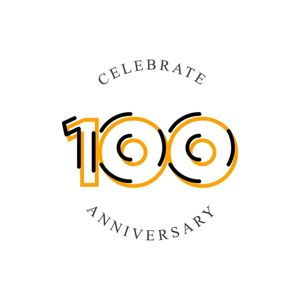 100 Anos Celebração Aniversário Vector Template Design Ilustração —  Vetores de Stock