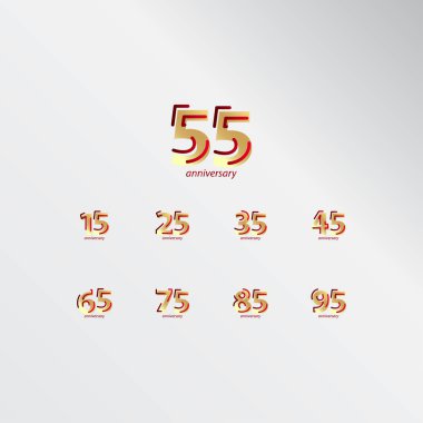 55. Yıldönümü Kutlama Vektör Şablonu Tasarım İllüstrasyonu