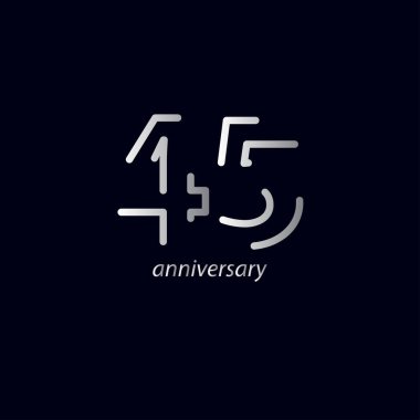 45. Yıldönümü Kutlama Vektör Şablonu Tasarım İllüstrasyonu