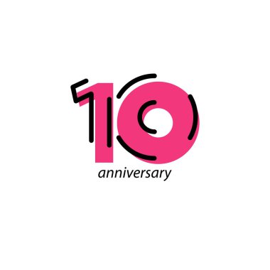10. yıl dönümü kutlama Vektör Şablonu Tasarım Çizimi