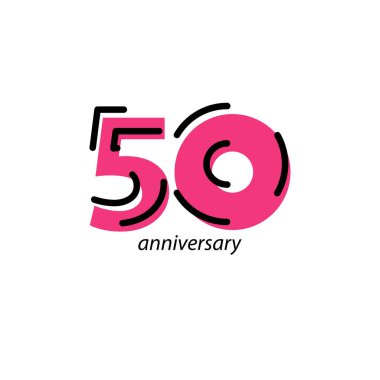 50. Yıldönümü Kutlama Vektör Şablonu Tasarım İllüstrasyonu