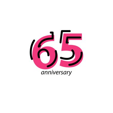 65. Yıldönümü Kutlama Vektör Şablonu Tasarım İllüstrasyonu