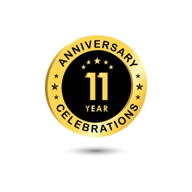 11. Yıl Kutlama Vektör Şablonu Tasarım İllüstrasyonu