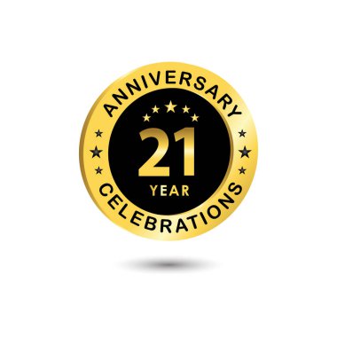 21. Yıl Kutlama Vektör Şablonu Tasarım İllüstrasyonu