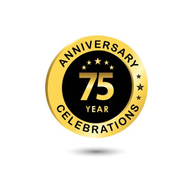 75. Yıldönümü Kutlama Vektör Şablonu Tasarım İllüstrasyonu