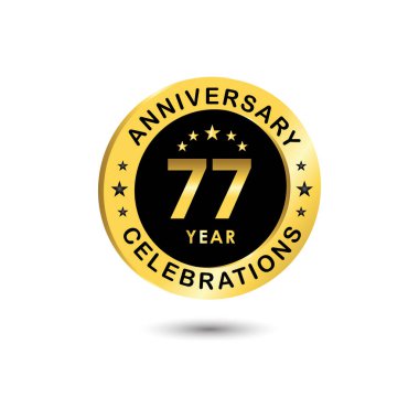 77. Yıldönümü Kutlama Vektör Şablonu Tasarım İllüstrasyonu