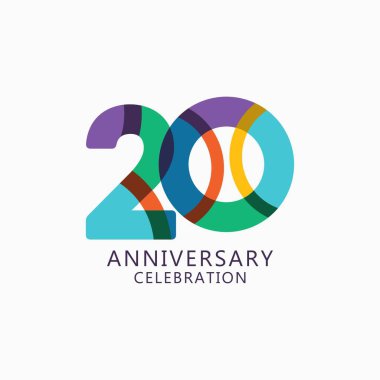 20. yıl dönümü kutlama Vektör Şablonu Tasarım İllüstrasyonu