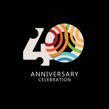 40. yıl dönümü kutlama Vektör Şablonu Tasarım İllüstrasyonu