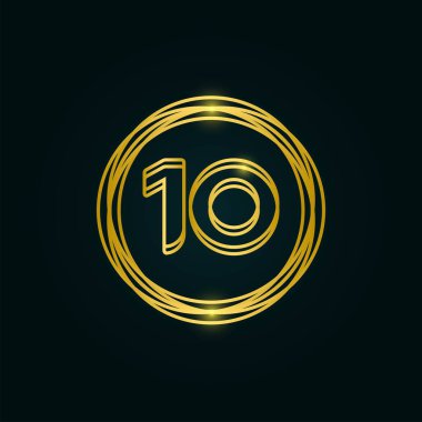10. yıl dönümü kutlama Vektör Şablonu Tasarım Çizimi