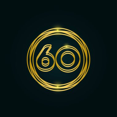 60. Yıldönümü Kutlama Vektör Şablonu Tasarım İllüstrasyonu