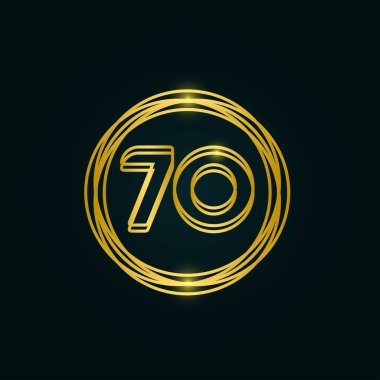 70. Yıldönümü Kutlama Vektör Şablonu Tasarım İllüstrasyonu