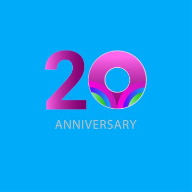 20 Years Anniversary Celebration Vector Template Design Illustration clipart