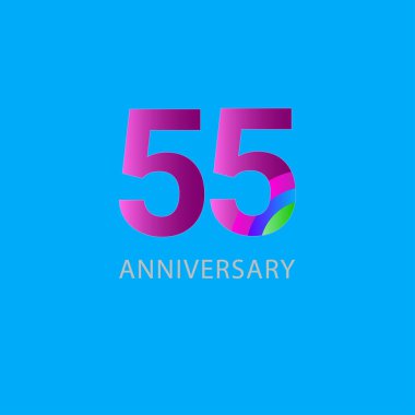55. Yıldönümü Kutlama Vektör Şablonu Tasarım İllüstrasyonu
