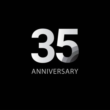 35. Yıldönümü Kutlama Vektör Şablonu Tasarım İllüstrasyonu