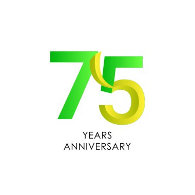 75. Yıldönümü Kutlama Vektör Şablonu Tasarım İllüstrasyonu