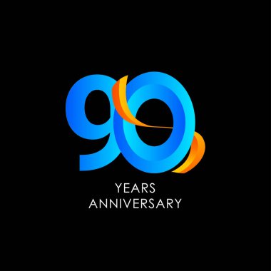 90. Yıldönümü Kutlama Vektör Şablonu Tasarım İllüstrasyonu