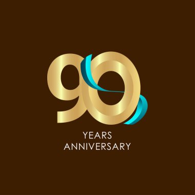 90. Yıldönümü Kutlama Vektör Şablonu Tasarım İllüstrasyonu