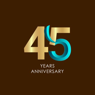 45. Yıldönümü Kutlama Vektör Şablonu Tasarım İllüstrasyonu